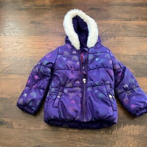 London Fog Purple Heart Puffer Jacket